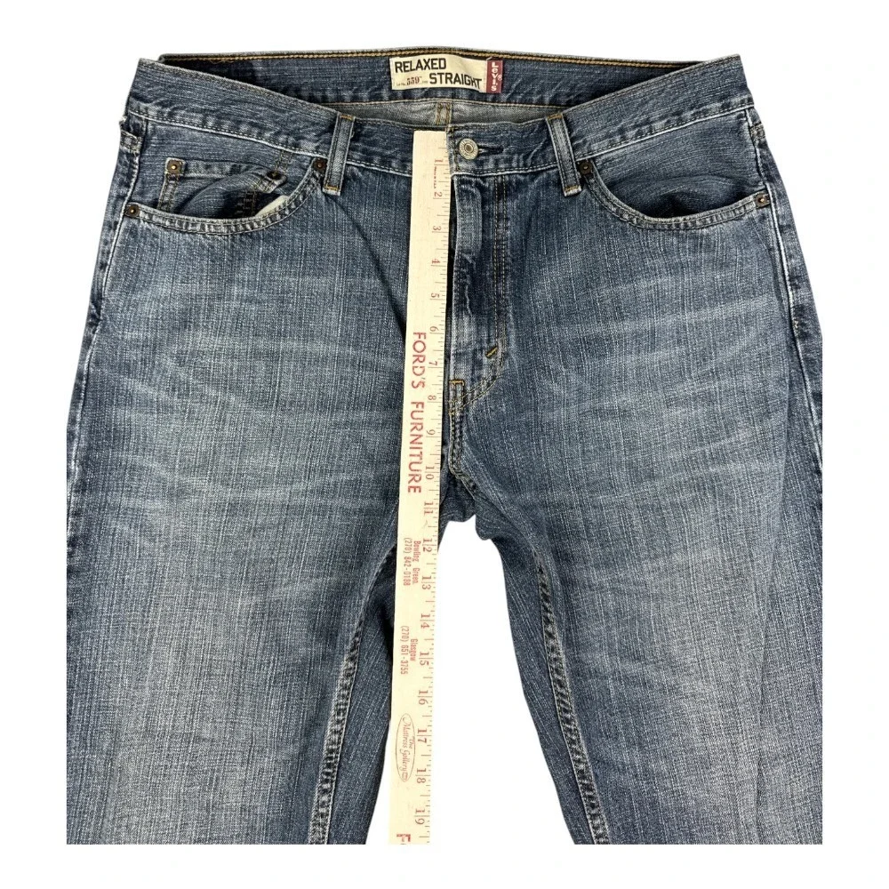 Levis 559 Relaxed Straight Mens Jeans Blue Medium Wash Denim 36x32.5